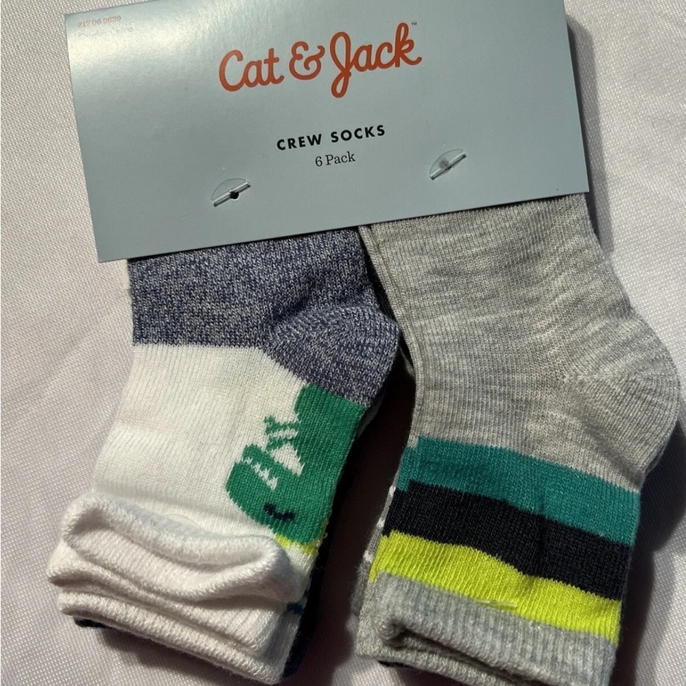 12 Pairs NEW Cat & Jack Crew Socks Multicolored 12 24 Months Baby Infant NWT.